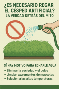 ¿El cesped artificial se riega? Mantenimiento