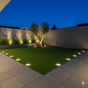 ¿Cómo iluminar un jardín de césped artificial?