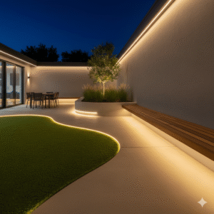¿Cómo iluminar un jardín de césped artificial?